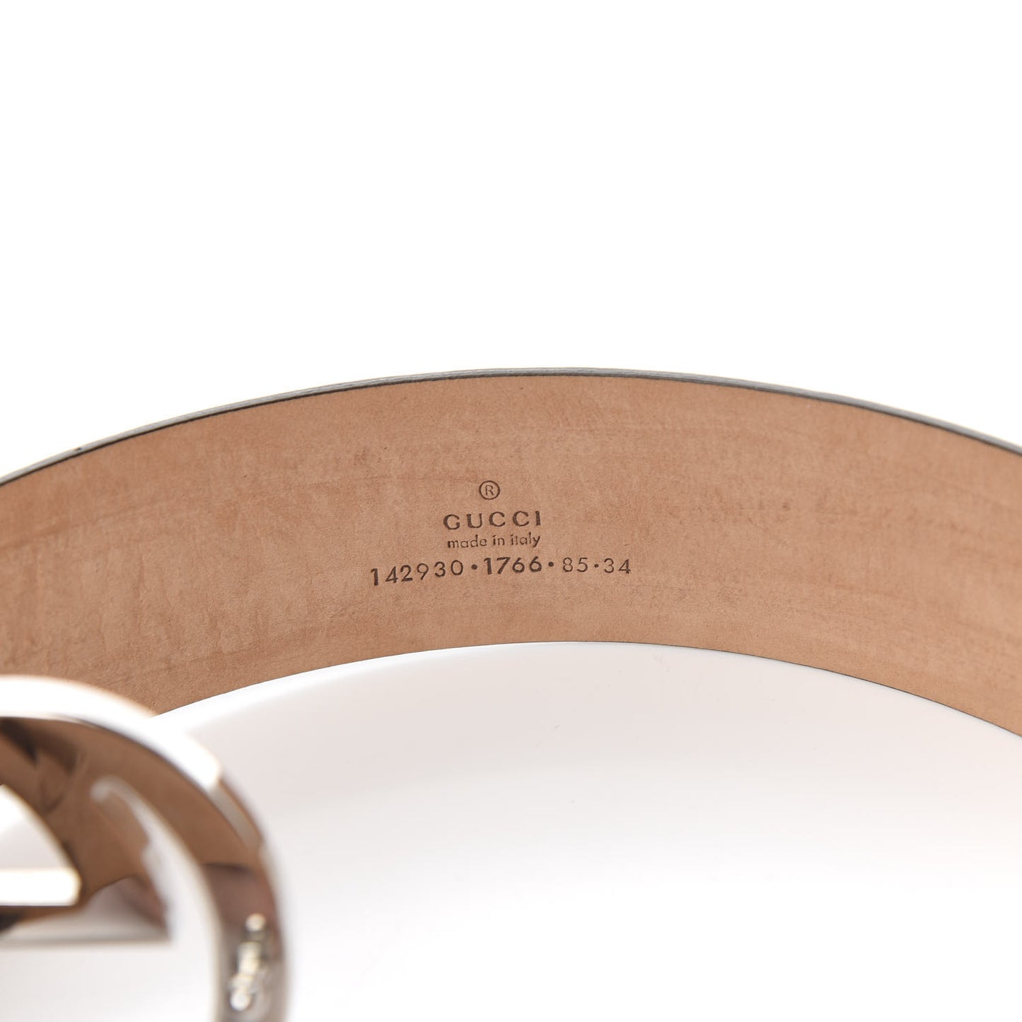 GG Supreme Monogram Selleria Interlocking G 40mm Belt 85 34 Beige Ebony Cuir