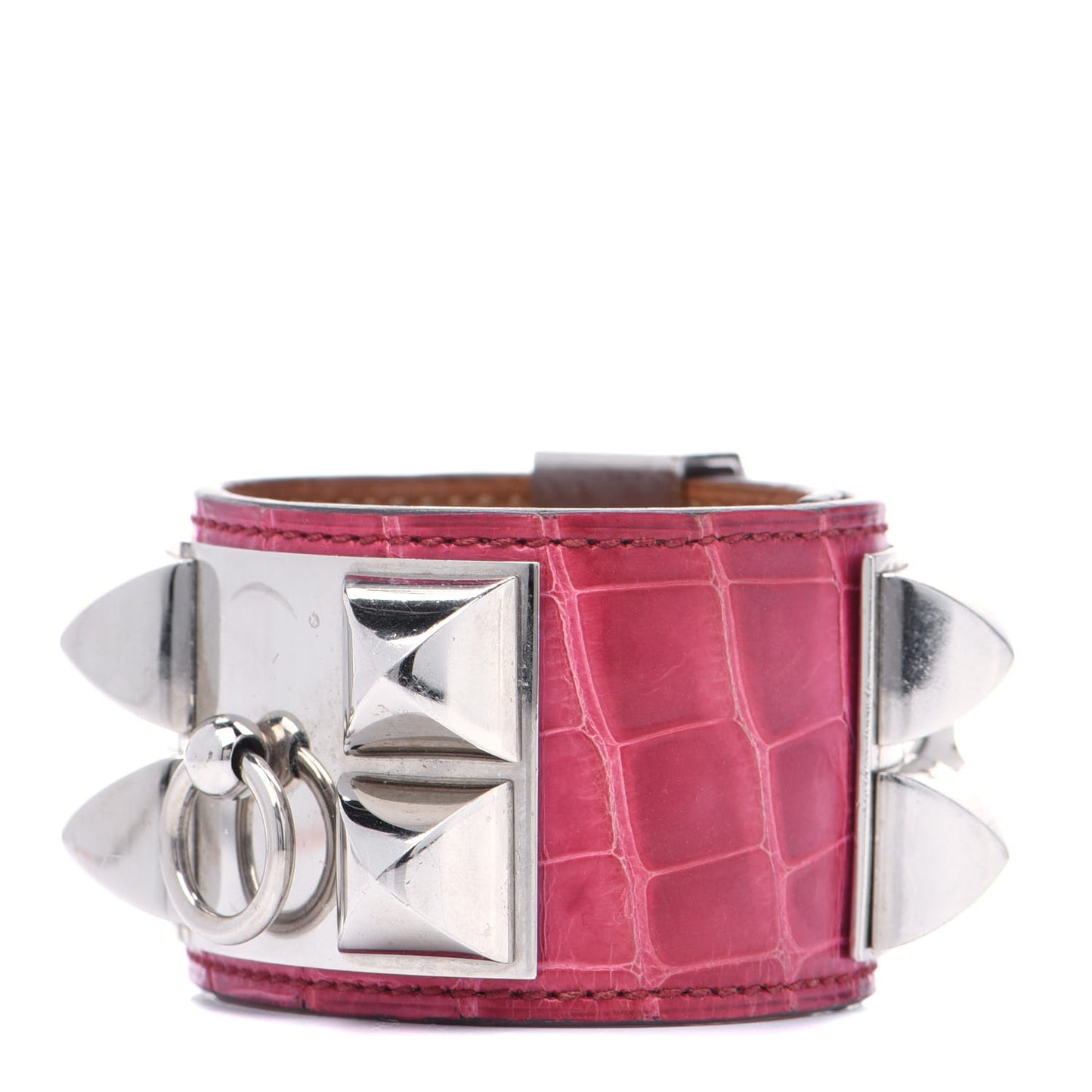 Shiny Alligator Collier De Chien CDC Bracelet S Fuchsia