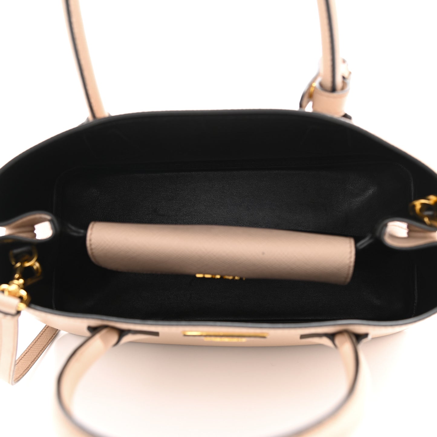Saffiano Cuir Small Double Bag Cammeo Black