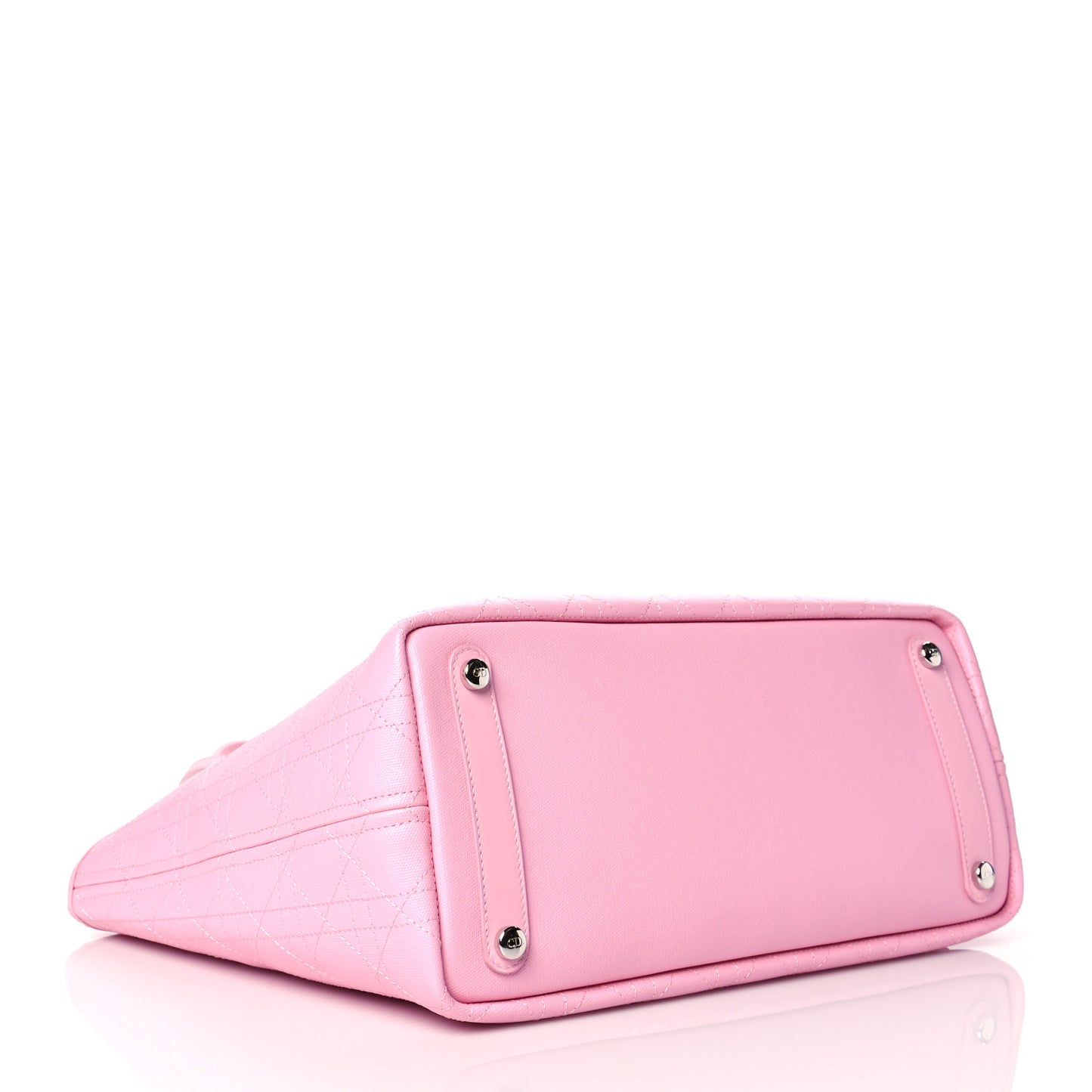 Coated Canvas Cannage Panarea Shopping Tote Pink