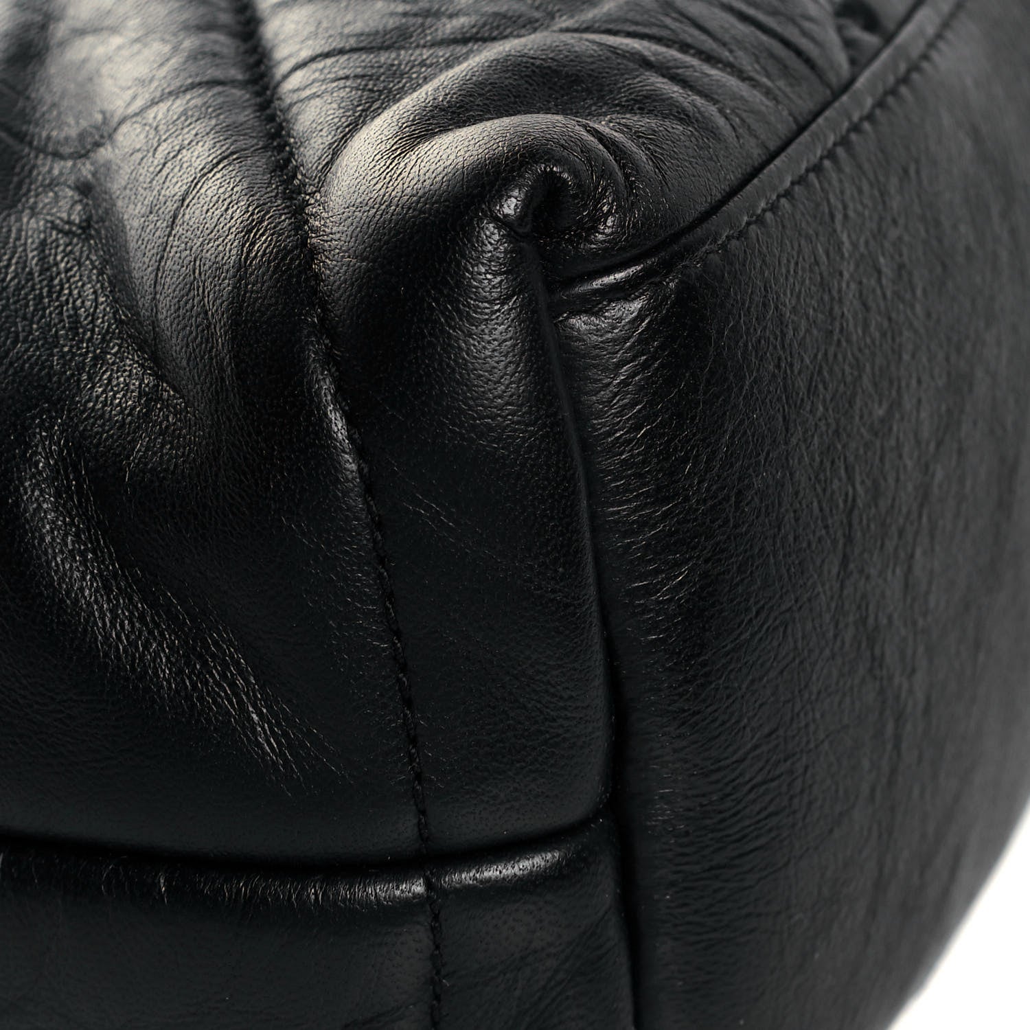 Saint Laurent Lambskin Quilted Small Loulou Puffer Monogram Chain Satchel Black 8 of 9