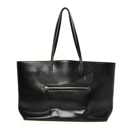 Fendi Vitello Liberty Lucido Metal Monster Eyes Medium Roll Tote Black 1 of 14