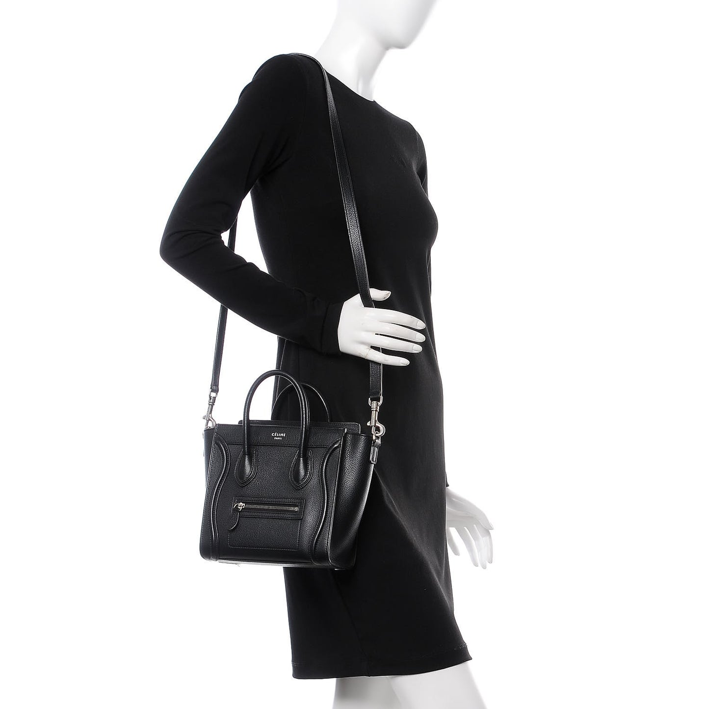 Drummed Calfskin Nano Luggage Black