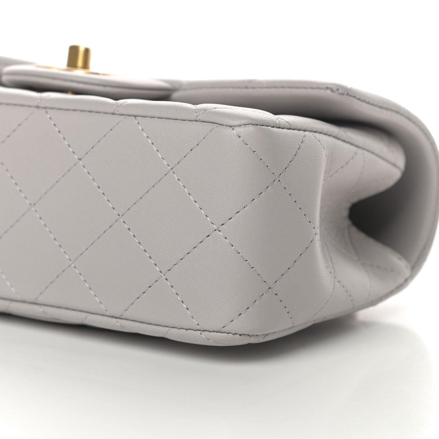 Chanel Lambskin Quilted Mini Top Handle Rectangular Flap Grey 10 of 12