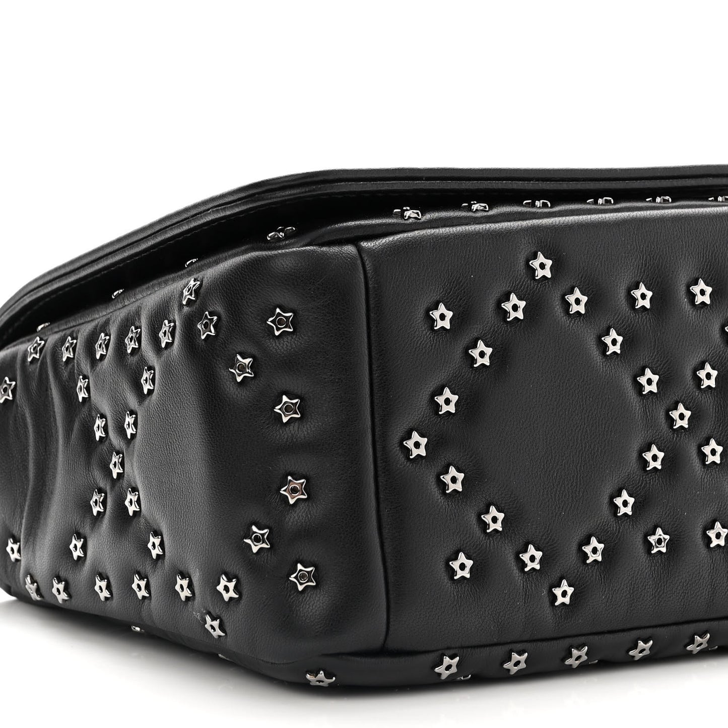 Calfskin Lucky Star Macrocannage Medium Caro Bag Black