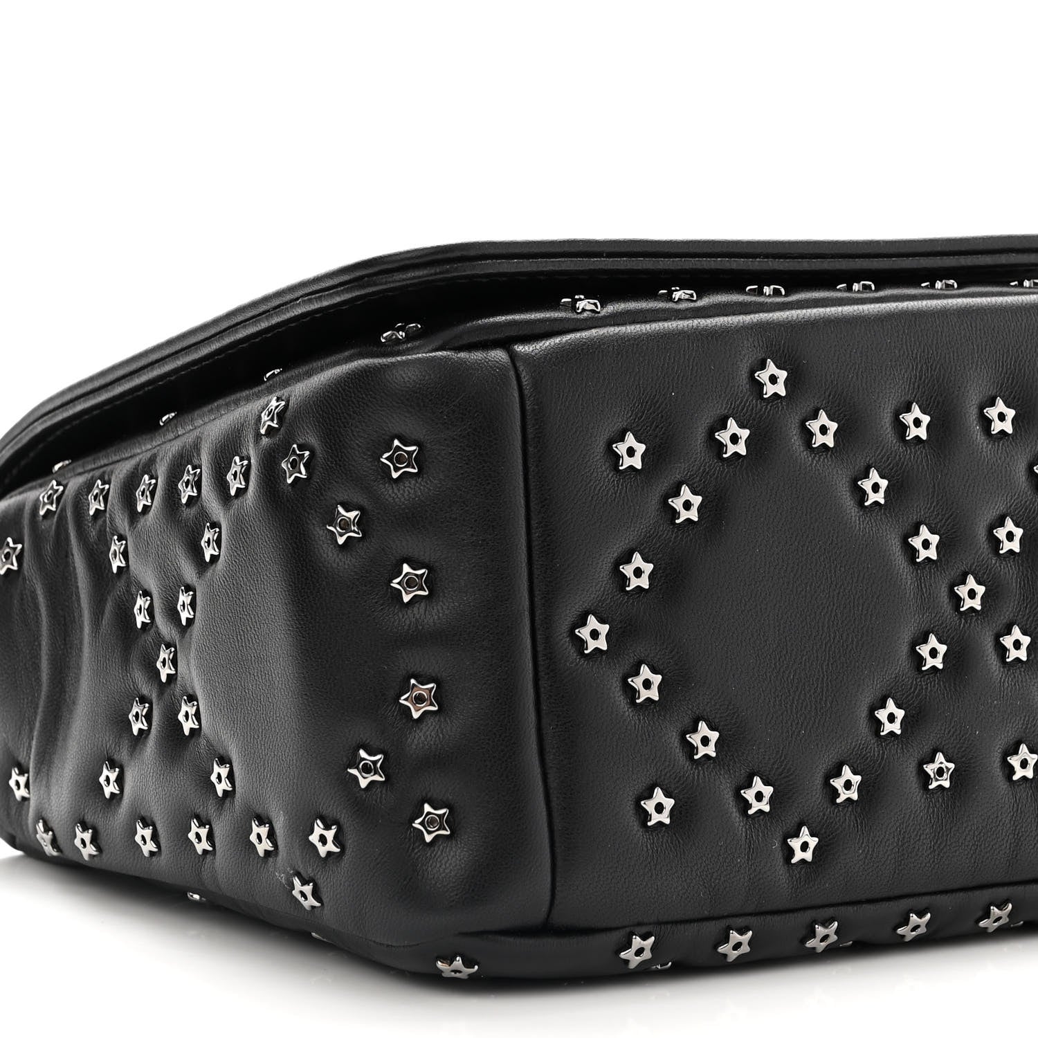 Christian Dior Calfskin Lucky Star Macrocannage Medium Caro Bag Black 9 of 10