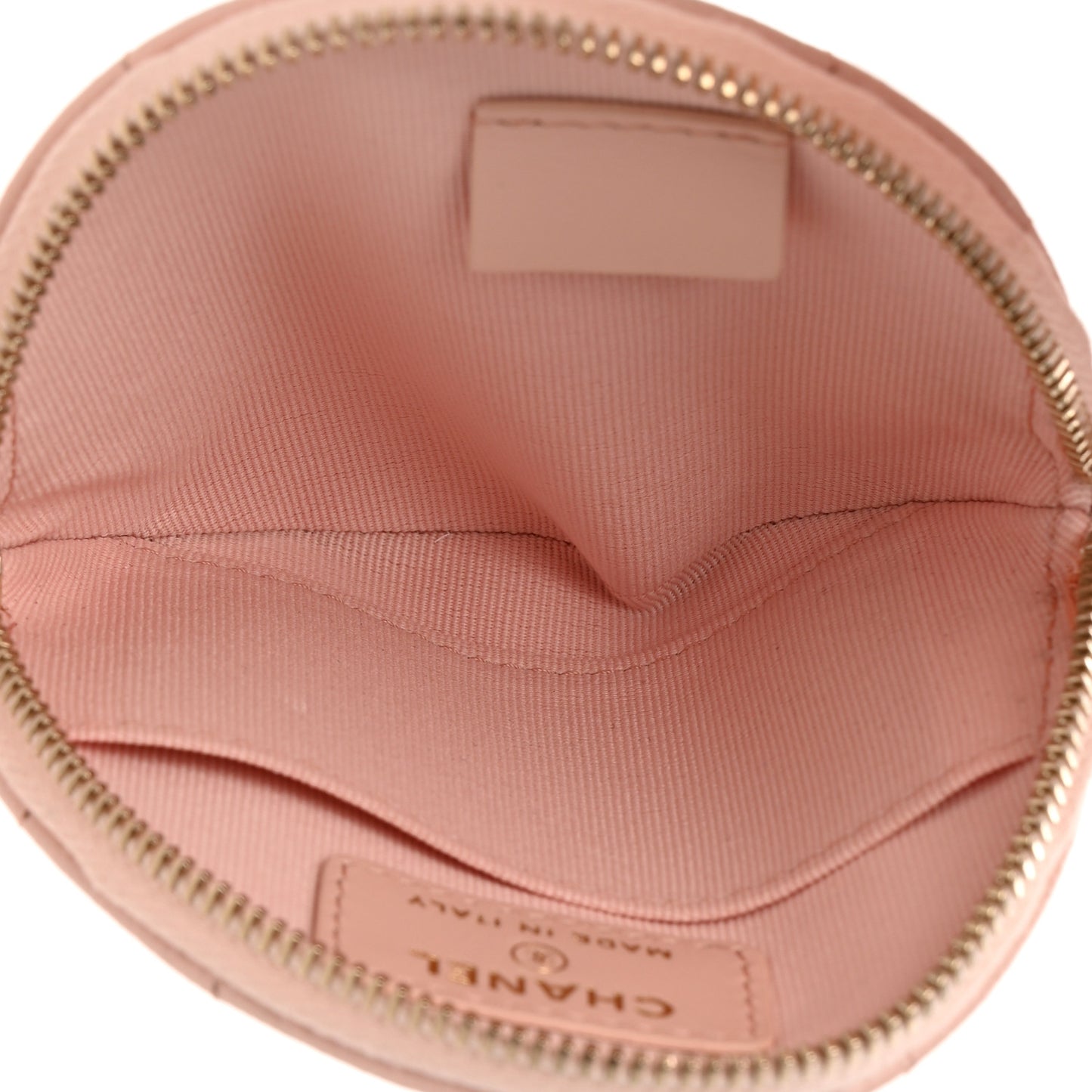 Caviar Quilted Zip Around Coin Purse Light Pink