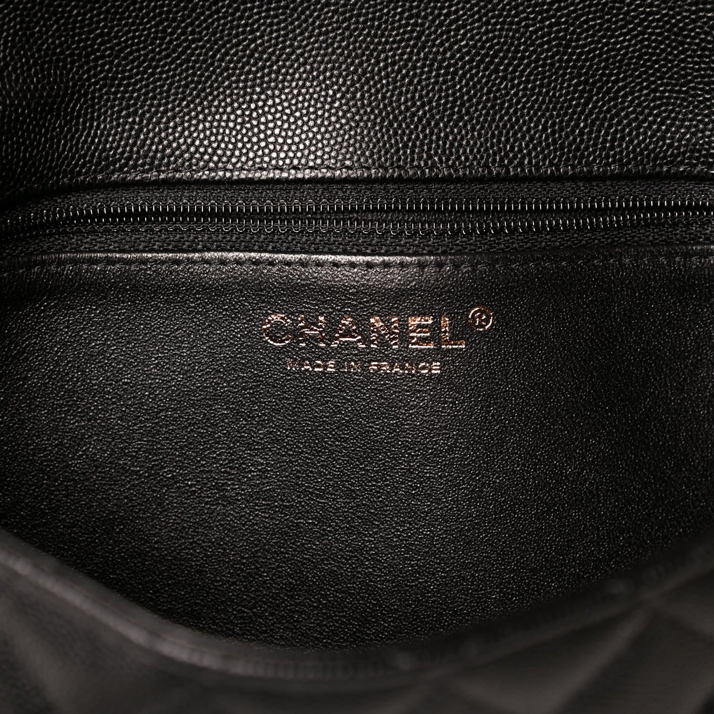 Caviar Quilted Flap Clutch Black