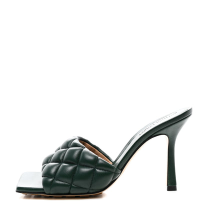 Bottega Veneta Nappa Matelasse Padded Mule Sandals 39 Pine Green 1 of 9