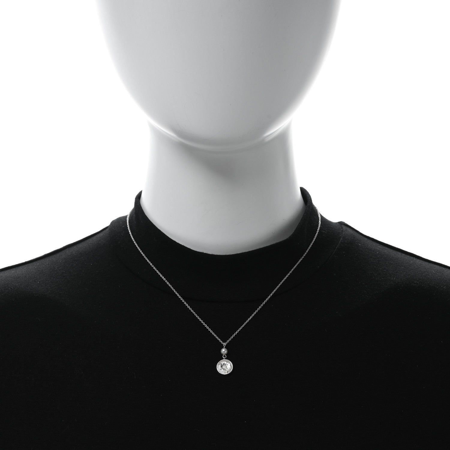 Tiffany Sterling Silver Pearl Nature Rose Pendant Necklace 3 of 4