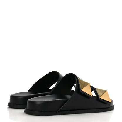 Valentino Garavani Nappa Roman Stud Slide Sandals 40 Black 4 of 8
