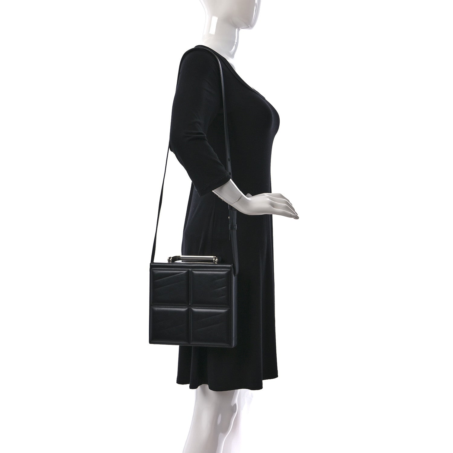 Bottega Veneta Calfskin Padded Mini Trunk Black 2 of 14
