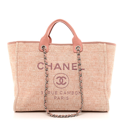 Chanel Straw Lurex Large Deauville Tote Pink 1 of 11