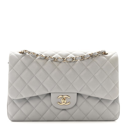 Chanel Caviar Quilted Jumbo Double Flap Grey 1 of 10