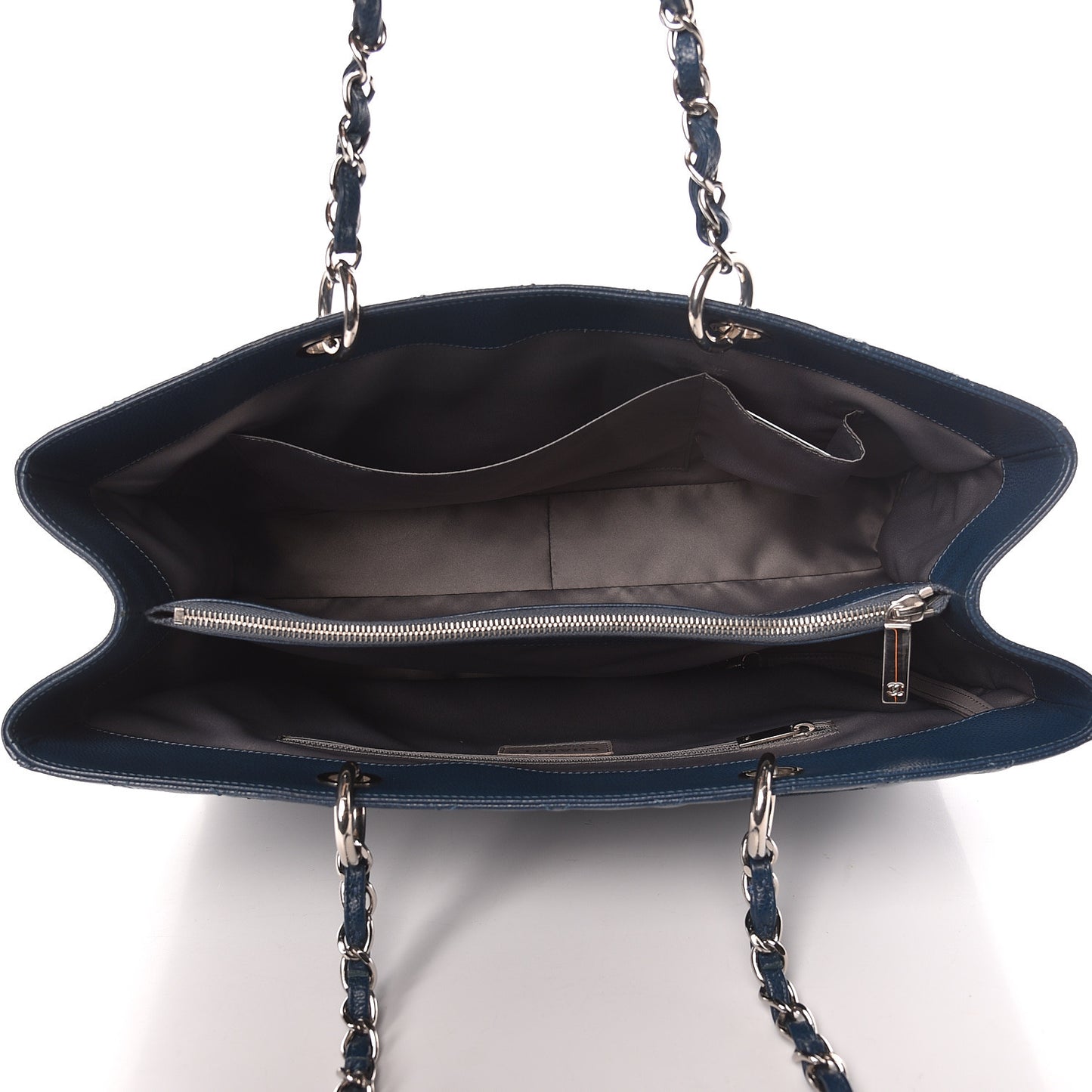 Caviar Quilted XL Grand Shopping Tote GST Navy Blue
