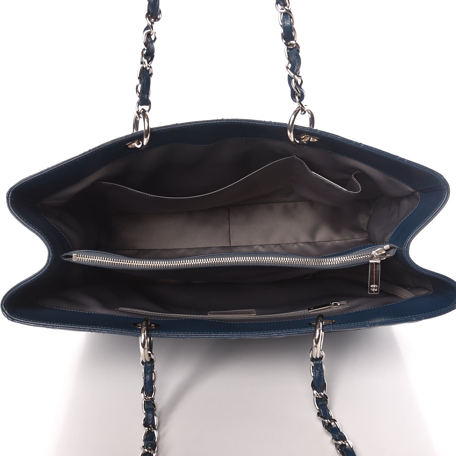 Chanel Caviar Quilted XL Grand Shopping Tote GST Navy Blue 5 of 9