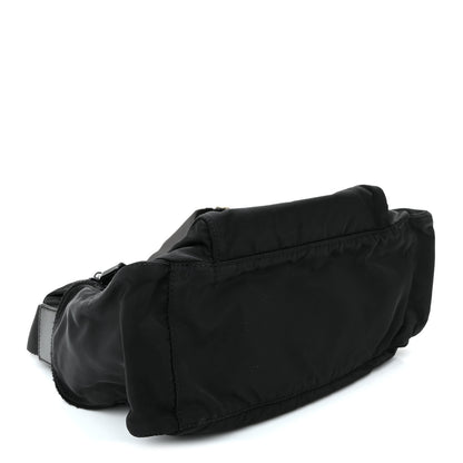 Prada Nylon Vela Saffiano Single Buckle Messenger Shoulder Bag Black 4 of 10