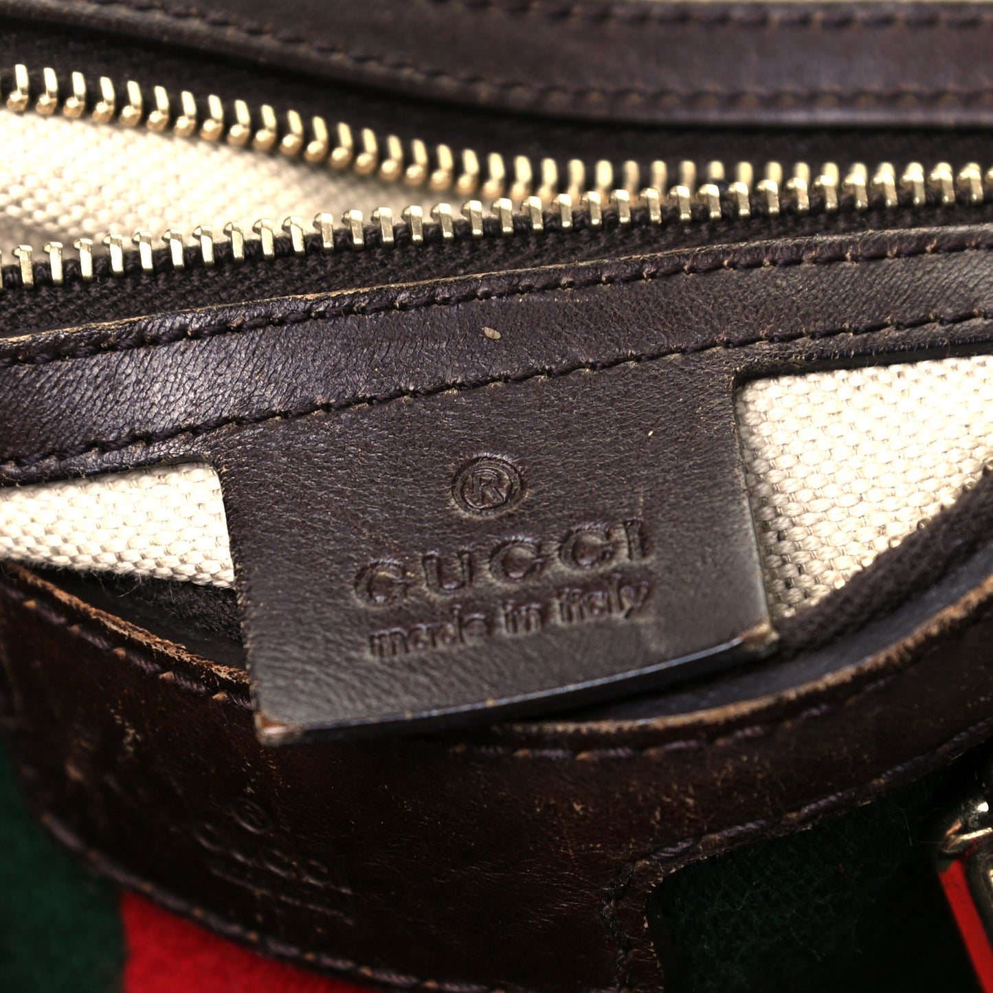 Monogram Vintage Web Medium Boston Dark Brown