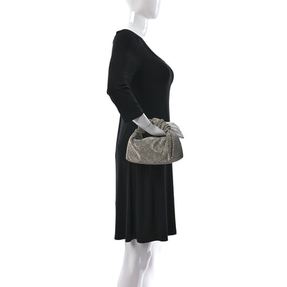 Alexander Wang Mesh Crystal Rhinestone Mini Scrunchie Clutch Black Silver 2 of 9