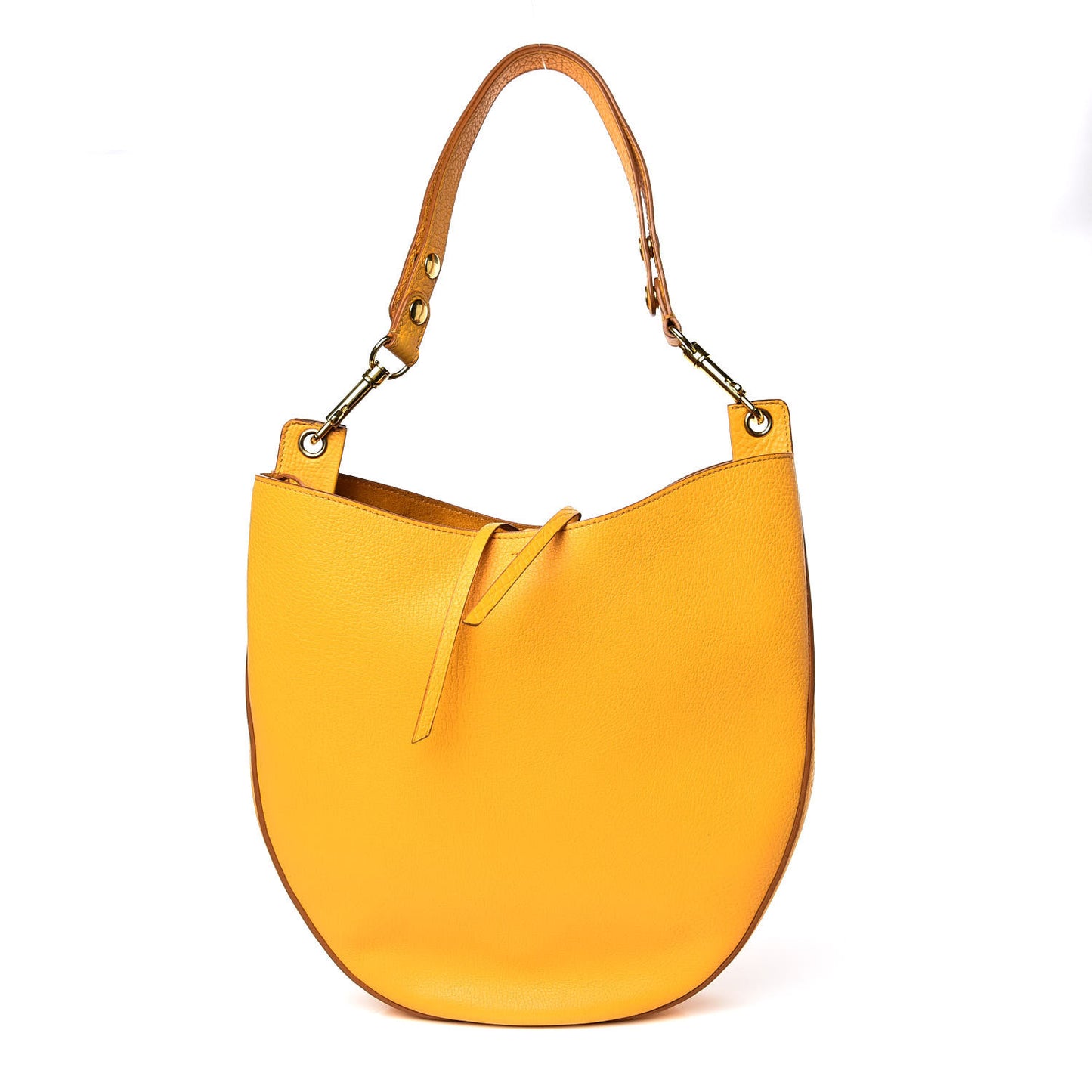 Crisped Calfskin Medium Hobo Saffron