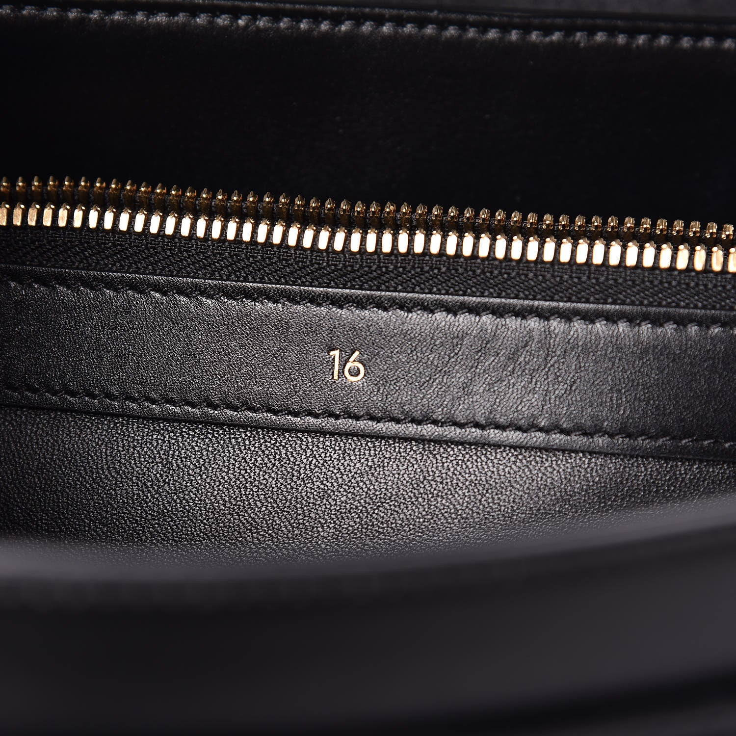 Celine Satinated Calfskin Medium 16 Top Handle Bag Black 9 of 14