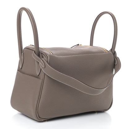 Hermes Taurillon Clemence Lindy 26 Etoupe 2 of 4