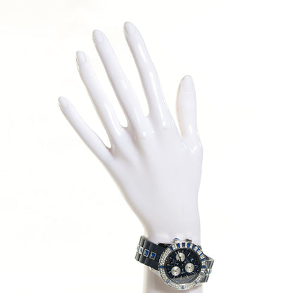 Christian Dior Stainless Steel Rubber Diamond Blue Sapphire 38mm Christal Chronograph Quartz Watch Blue 2 of 7
