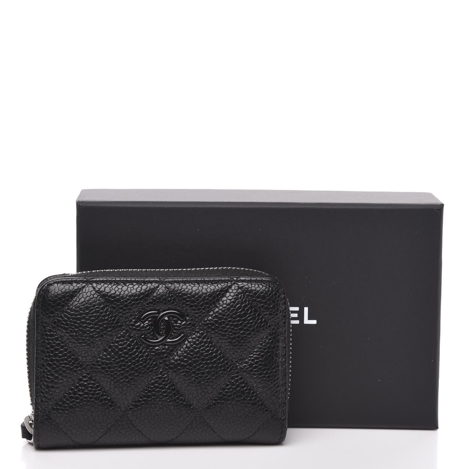 Chanel Caviar Quilted Incognito Zip Coin Purse Black 9 of 9