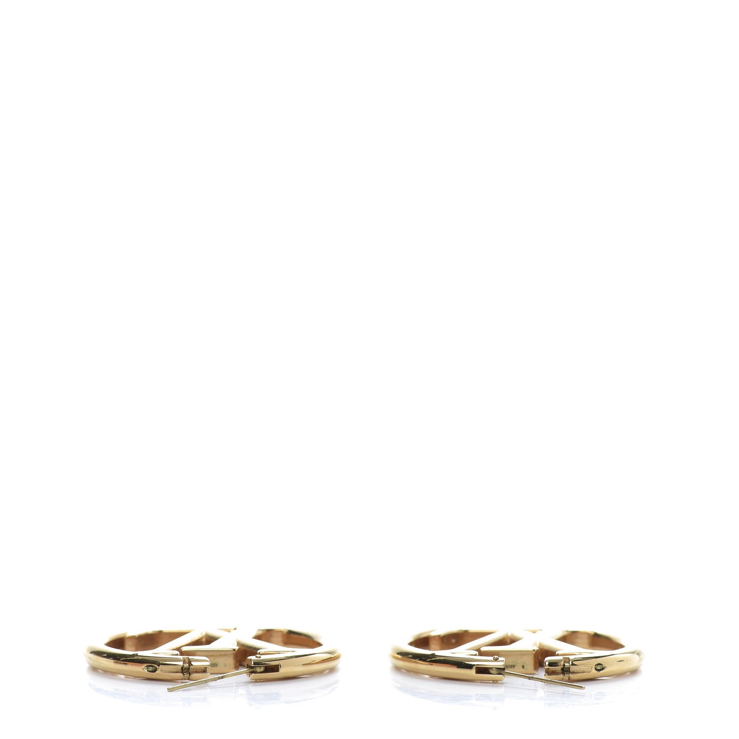 Louis Vuitton Metal Louise Hoop Earrings Gold 3 of 5