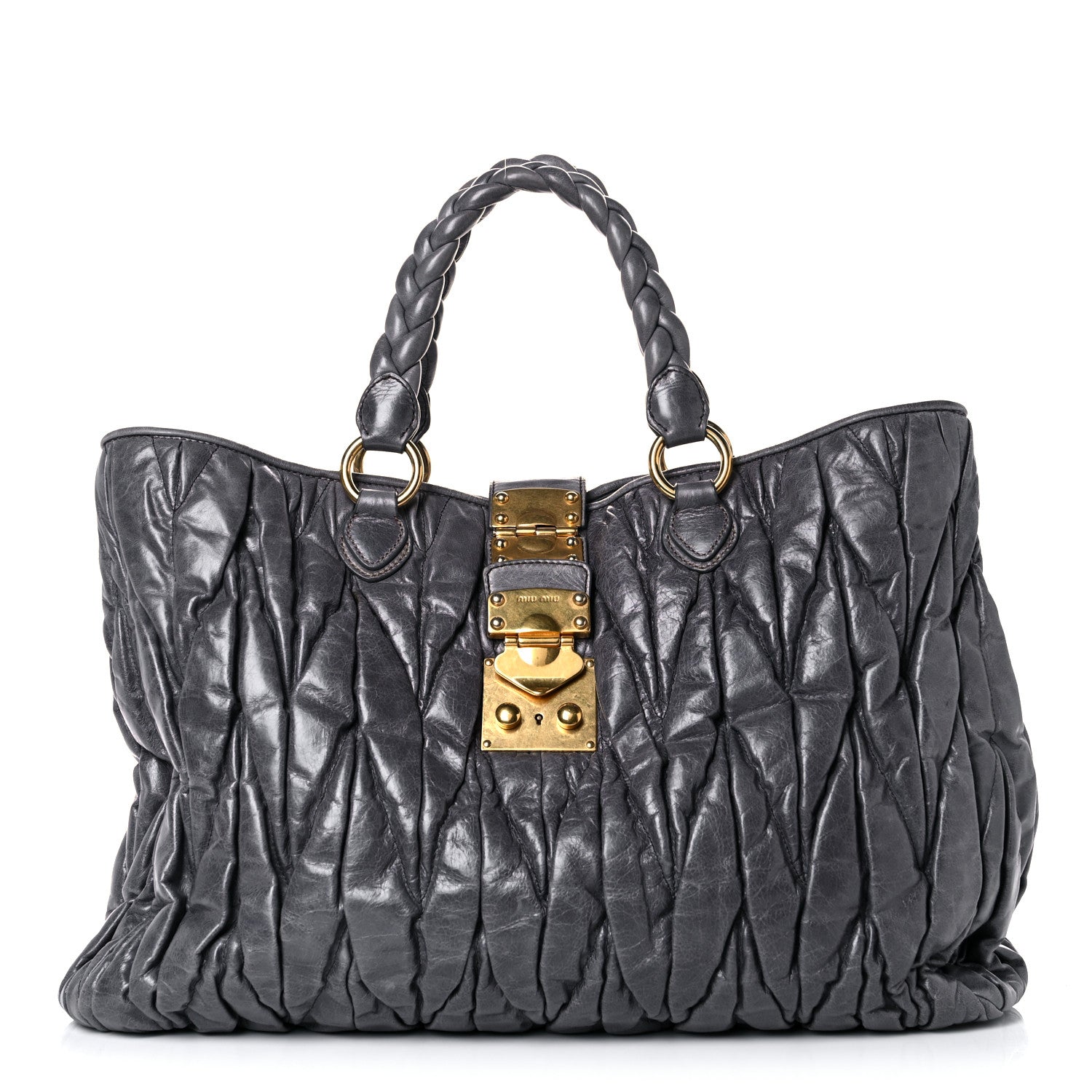 Miu Miu Nappa Matelasse Shopping Tote Prugna 1 of 27