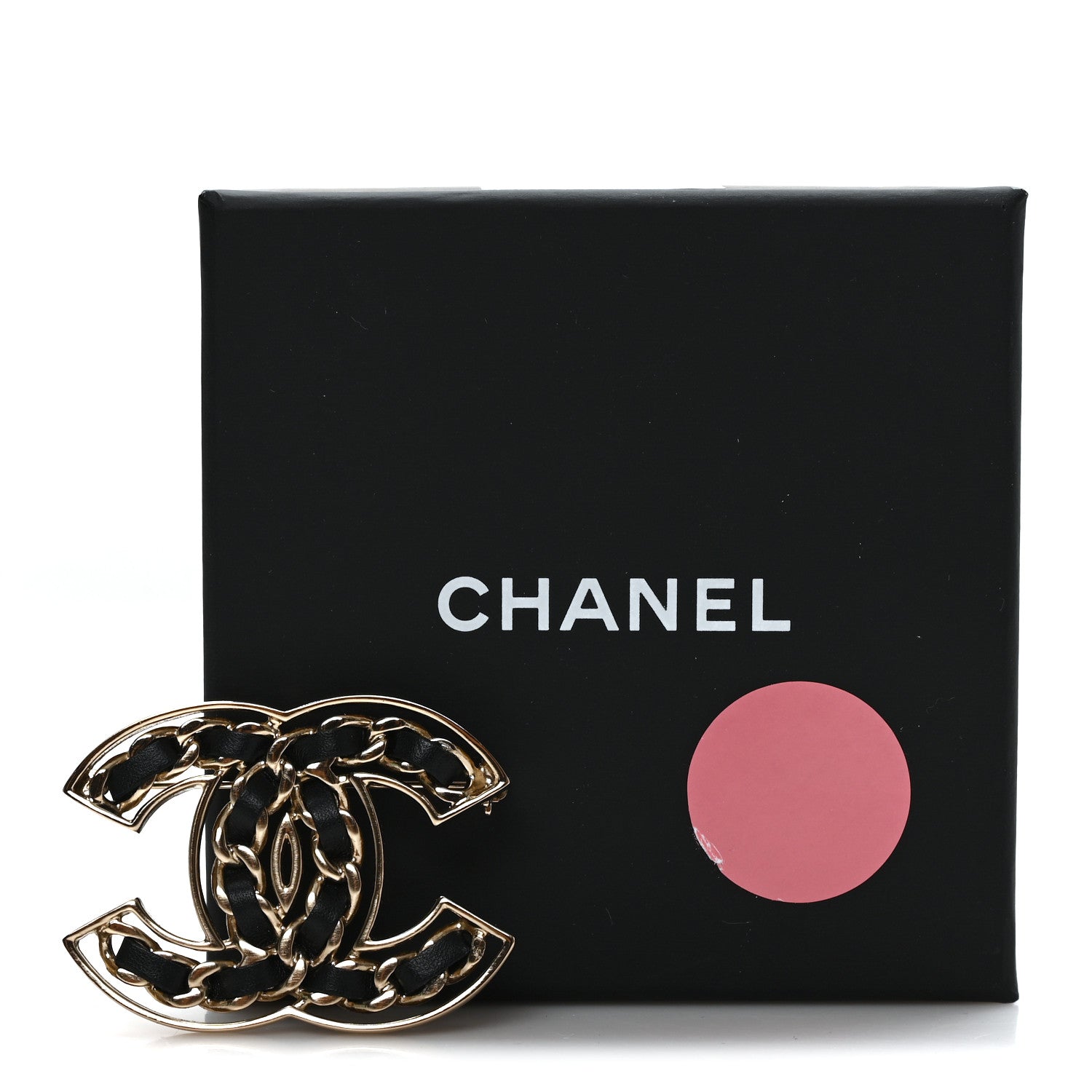 Chanel Lambskin Chain CC Brooch Black Gold 4 of 4