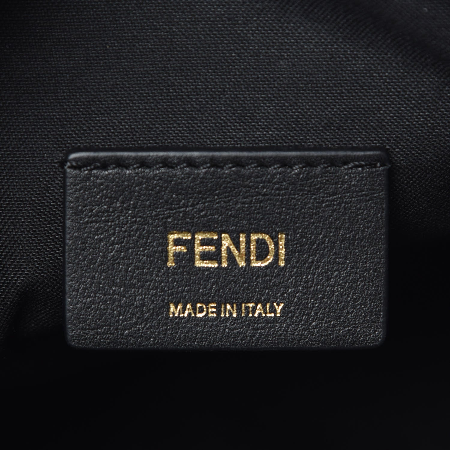 Fendi Glazed Fabric Vitello Century FF 1974 Stamp Patch Mini Camera Case Mogano Panna Black 8 of 9