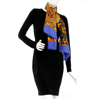 Hermes Cashmere Silk Cent Plis Des Miao Shawl 140 2 of 5