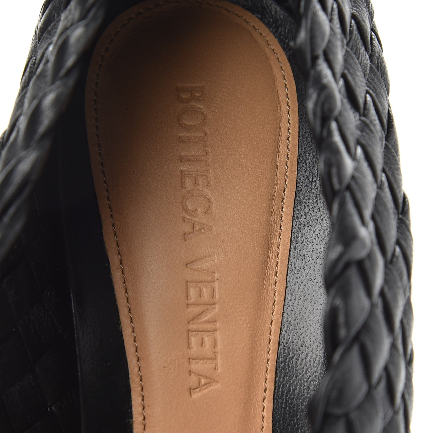 Bottega Veneta Nappa Intrecciato Almond Pumps 36 Black 6 of 11