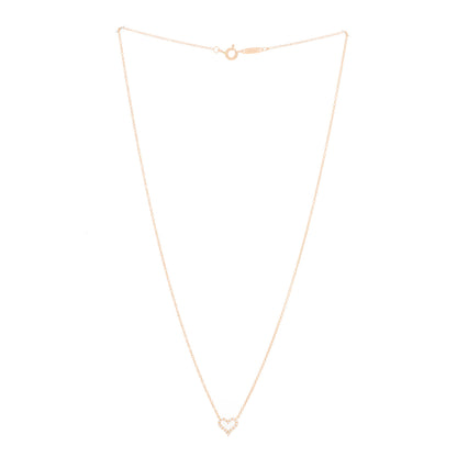 Tiffany 18K Rose Gold Diamond Extra Mini Heart Pendant Necklace 2 of 5