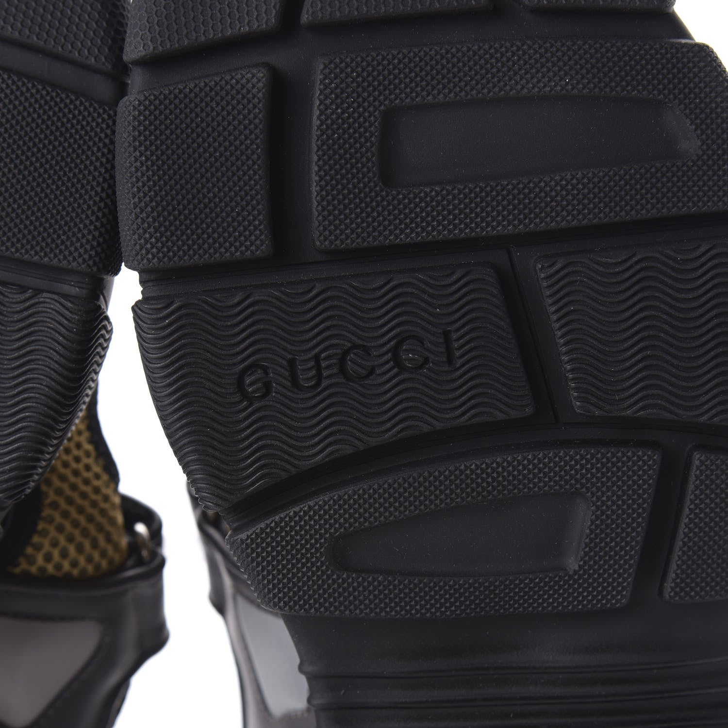 Gucci X SEGA Nappa Mesh Mens Aguru Sandals 9 Loess Black 6 of 9
