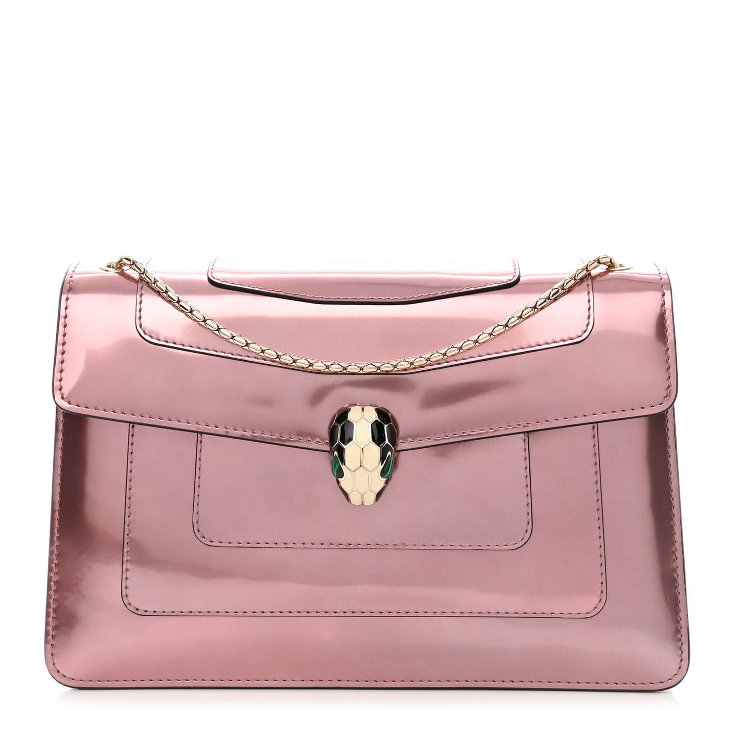 Metallic Calfskin Serpenti Forever Crossbody Bag Rose Quartz