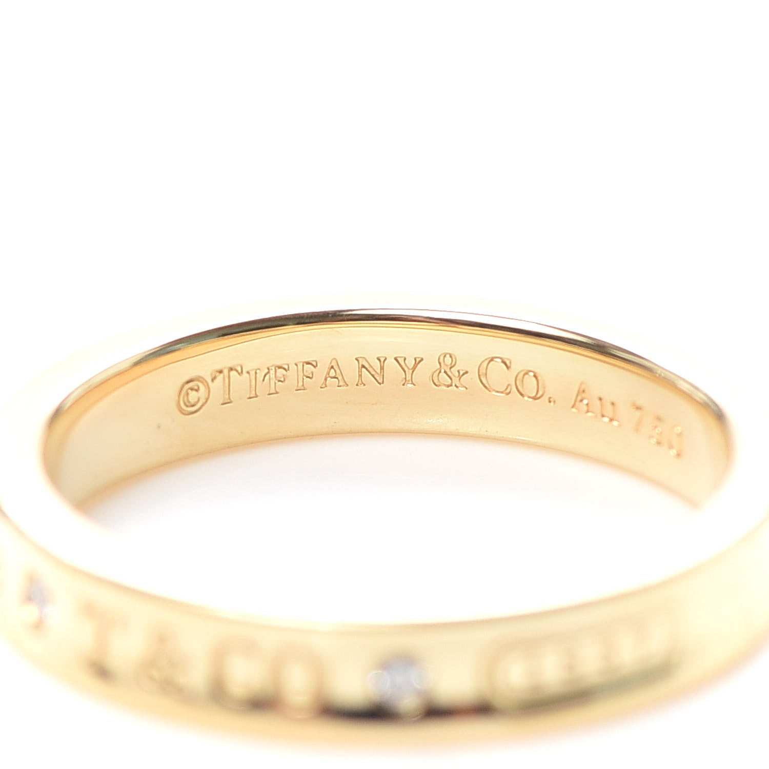 Tiffany 18K Yellow Gold Diamond Narrow 1837 Ring 54 7 4 of 6