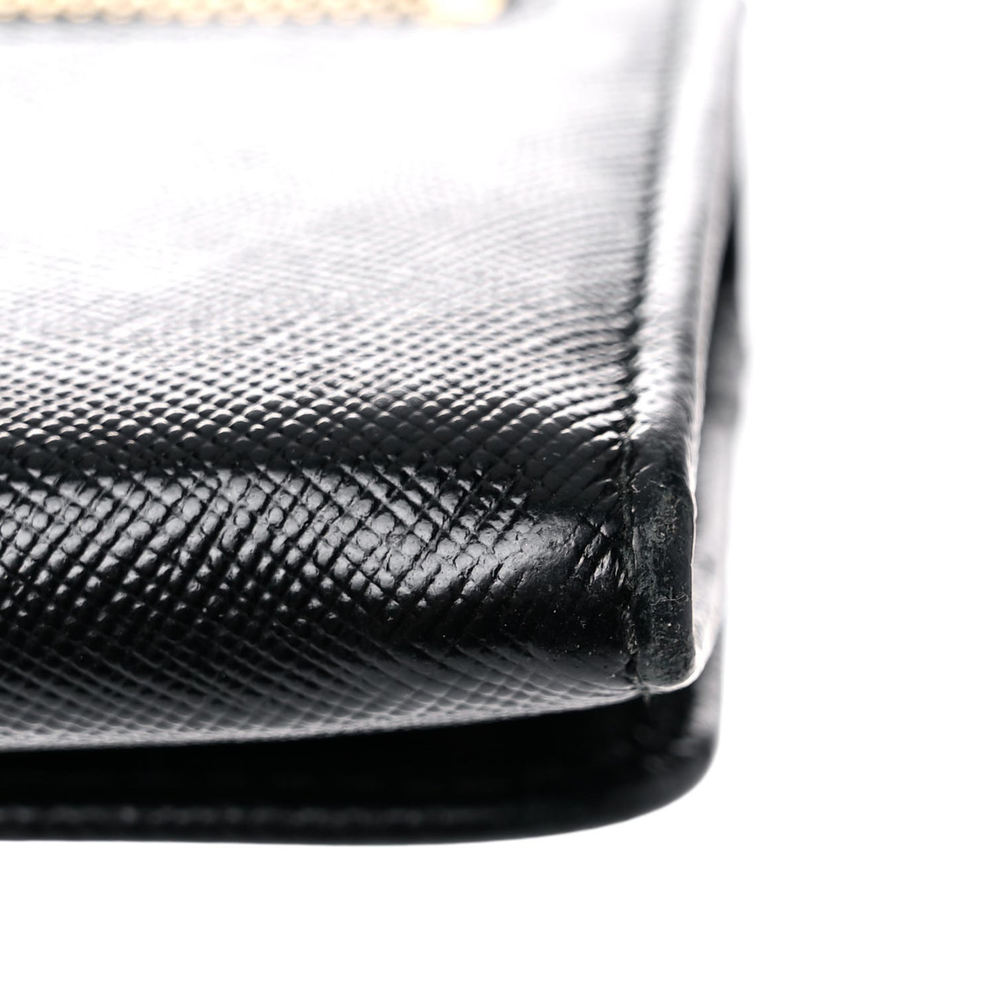 Saffiano Metal Continental Flap Wallet Black