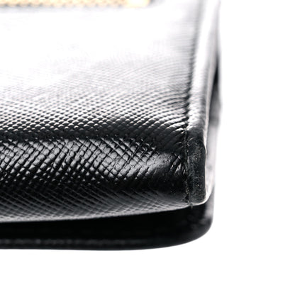 Prada Saffiano Metal Continental Flap Wallet Black 13 of 21