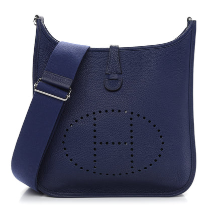 Hermes Taurillon Clemence Evelyne III PM Bleu Encre 1 of 9
