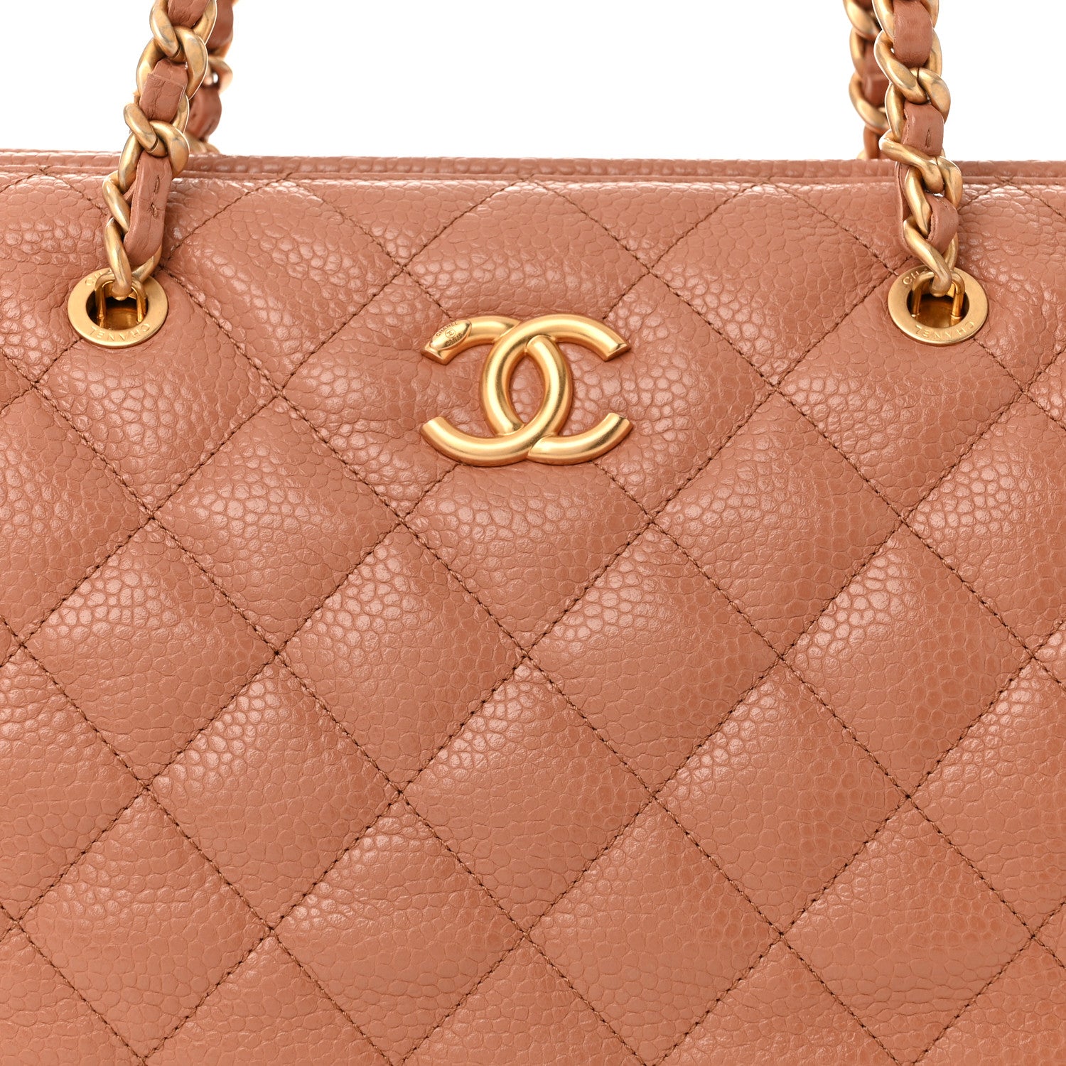 Chanel Shiny Caviar Quilted Large Bowling Bag Brown 1635709