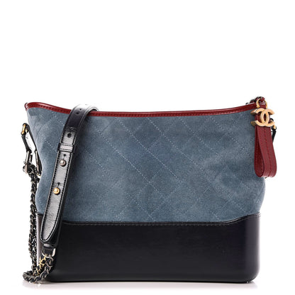 Chanel Suede Calfskin Quilted Medium Gabrielle Hobo Blue 1 of 9
