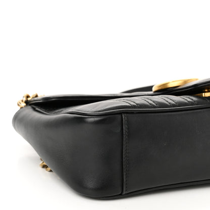Gucci Calfskin Matelasse Small GG Marmont Shoulder Bag Black 9 of 10