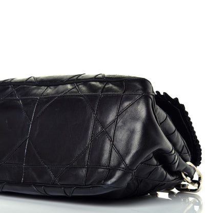 Christian Dior Lambskin Cannage Ruffle New Lock Flap Black 9 of 10