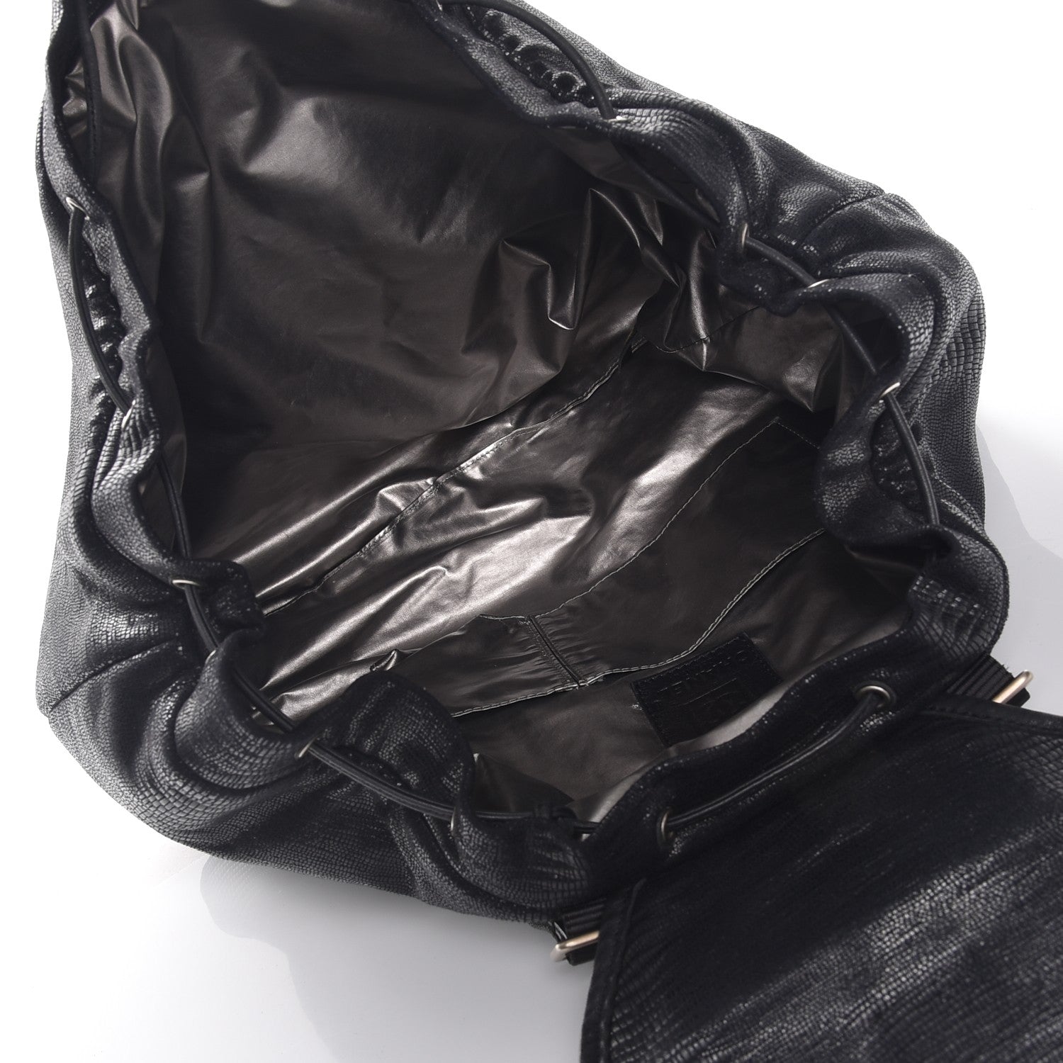 Chanel Lizard Printed Jersey Backpack Black 5 of 7