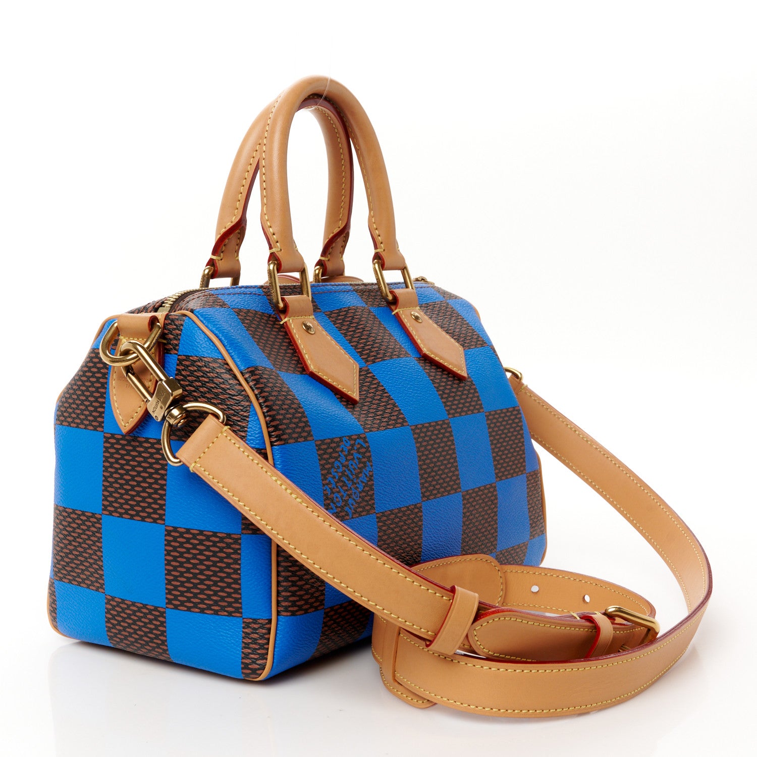 Louis Vuitton Damier Pop Speedy Bandouliere 25 Blue 3 of 10