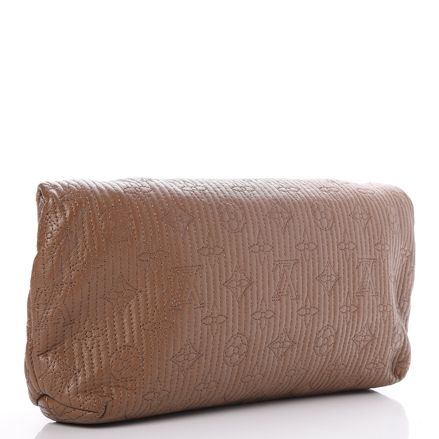 Louis Vuitton Calfskin Quilted Monogram Altair Clutch Beige 3 of 7