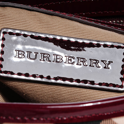 Burberry Patent Nova Check Shopper Tote Red 6 of 8