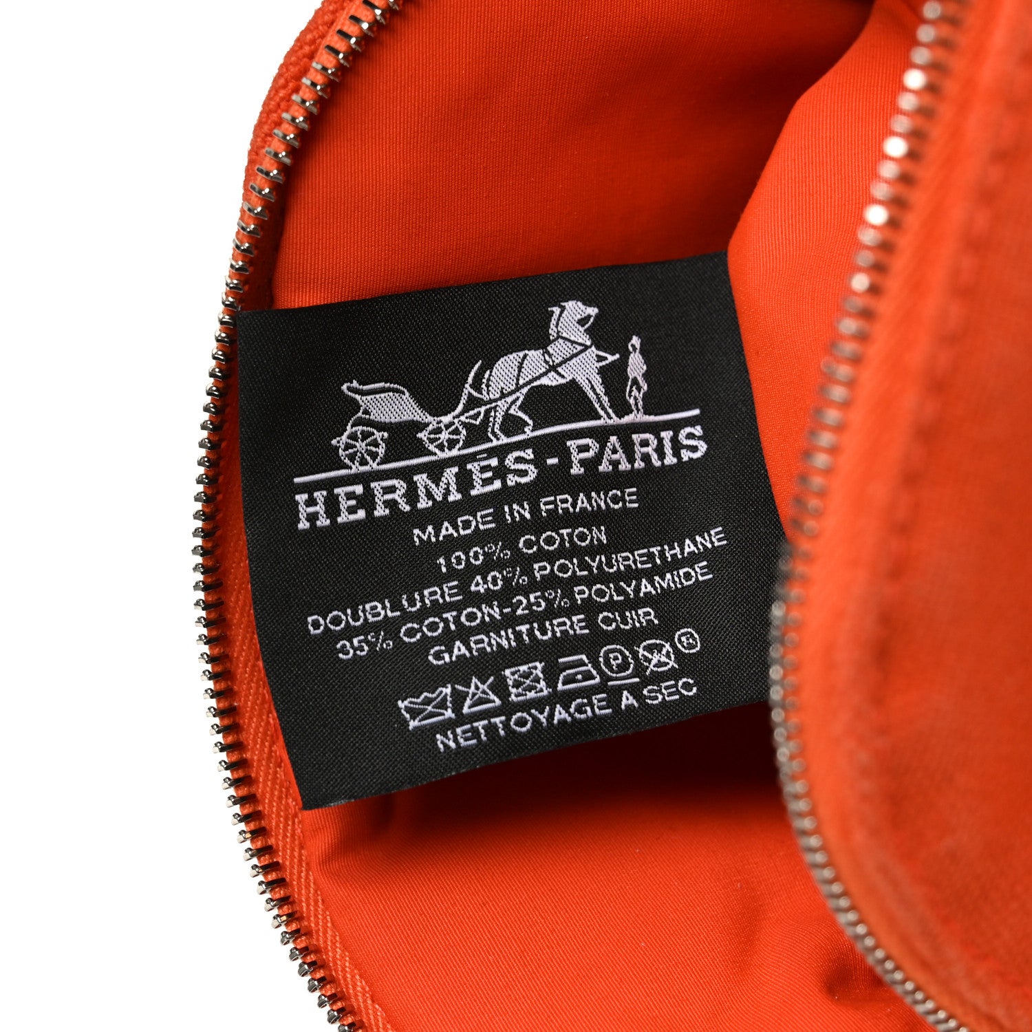 Hermes Cotton Canvas Mini Mini Bolide Travel Cosmetic Pouch Feu 6 of 8